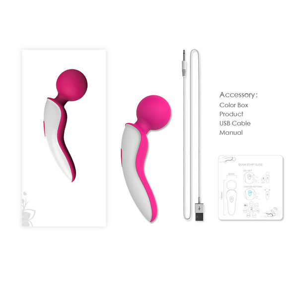 USB Rechargable Silicone Wand Vibrator