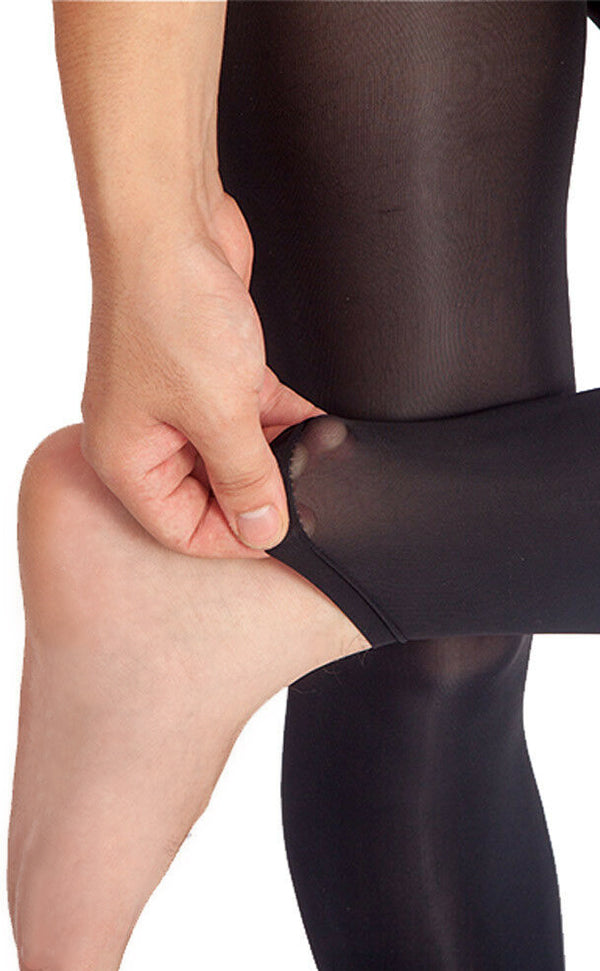 Sheer Men’s Footless Pantyhose with Pouch Closed