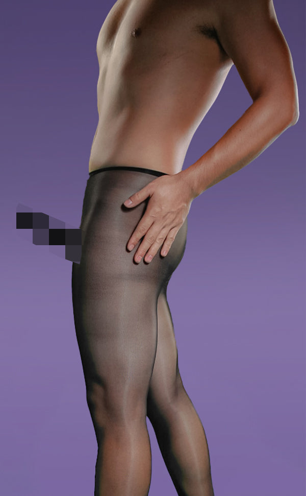 Men's Glossy Sheer STW Pantyhose with Sheath