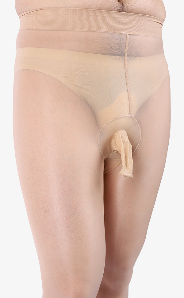 Men's Sheer Pantyhose Sheath Open