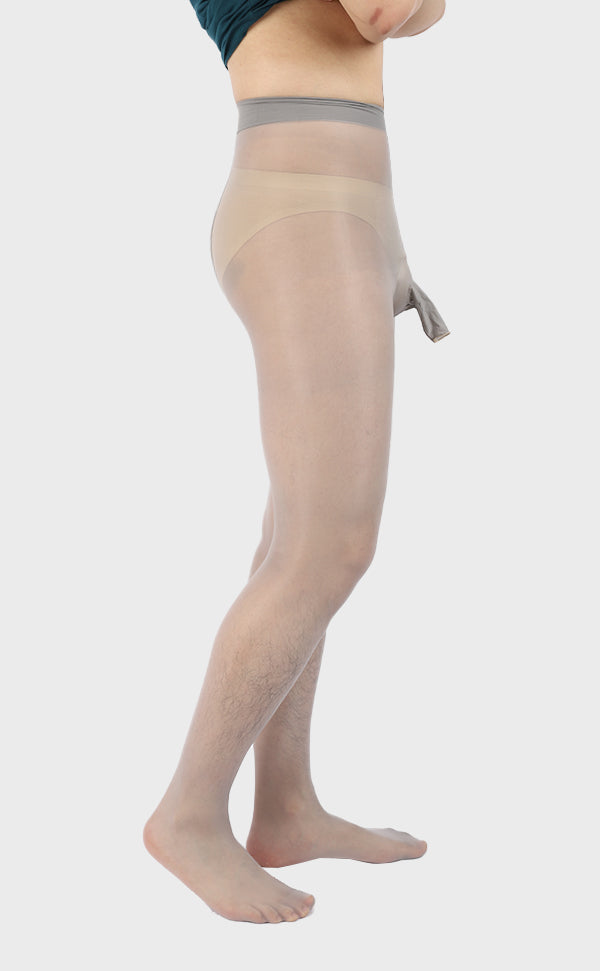 Men's Sheer Pantyhose Sheath Open