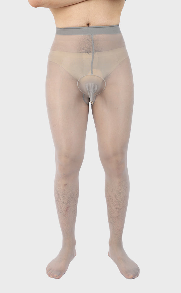 Men's Sheer Pantyhose Sheath Open