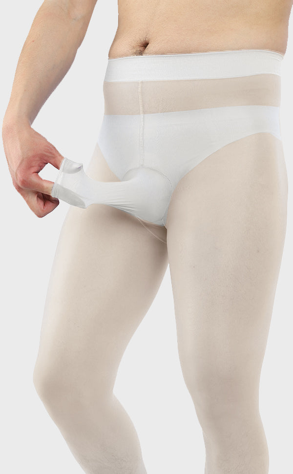 Men's Sheer Pantyhose Sheath Open