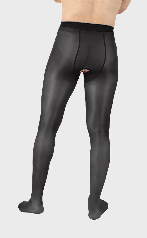 Men's Shiny Crotchless Pantyhose Tights 8D