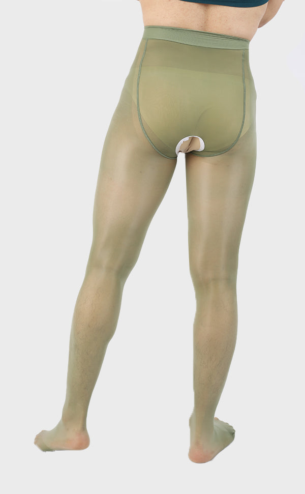 Men's Shiny Crotchless Pantyhose Tights 8D