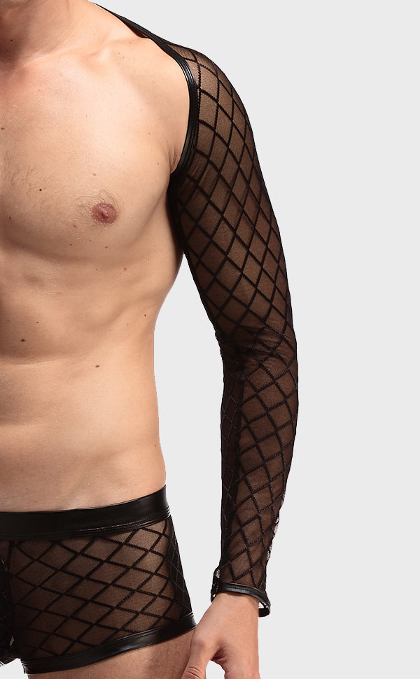 Men's Sexy Long Sleeve Fishnet Vest