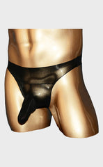 Shiny Sheer Pantyhose Thong for Men