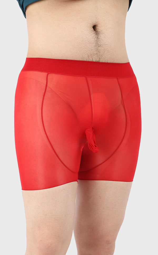 Men's Sheer Pantyhose Boxer Trunks