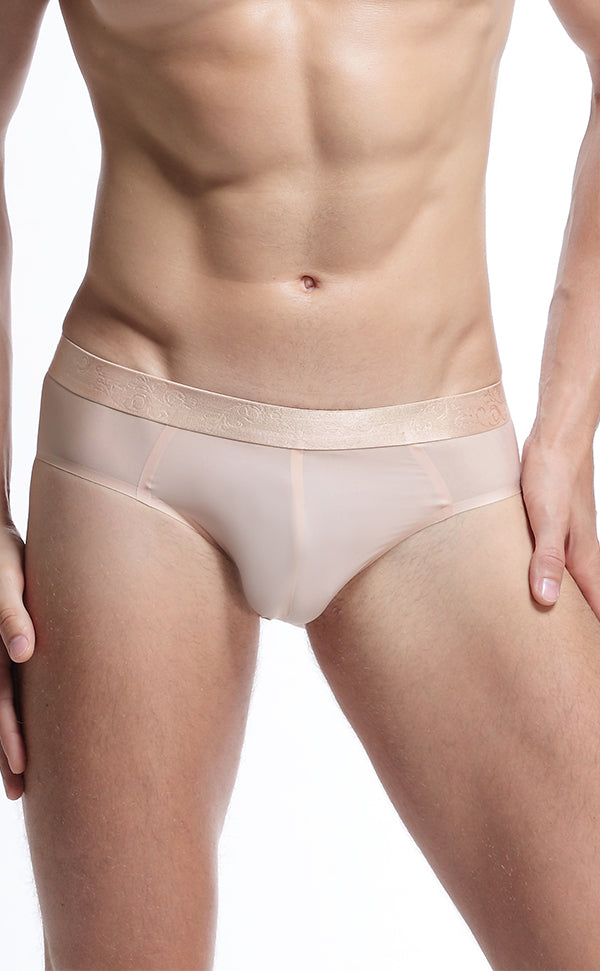 Ice Silk Wide Waistband Sheer Briefs for Men