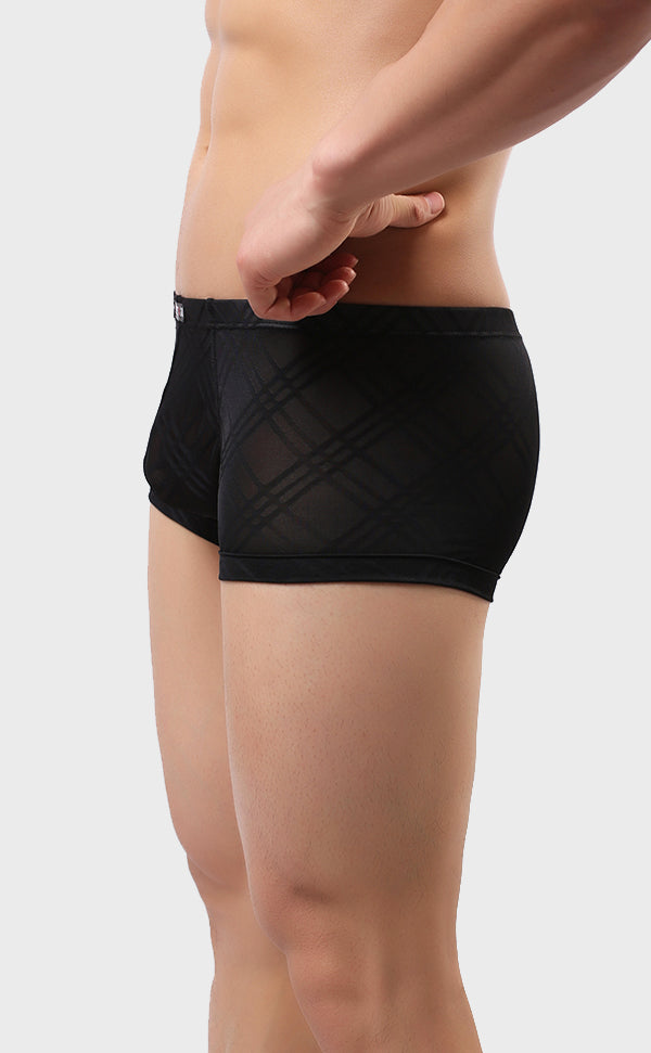 Men's Breathable Grid Pattern Trunk