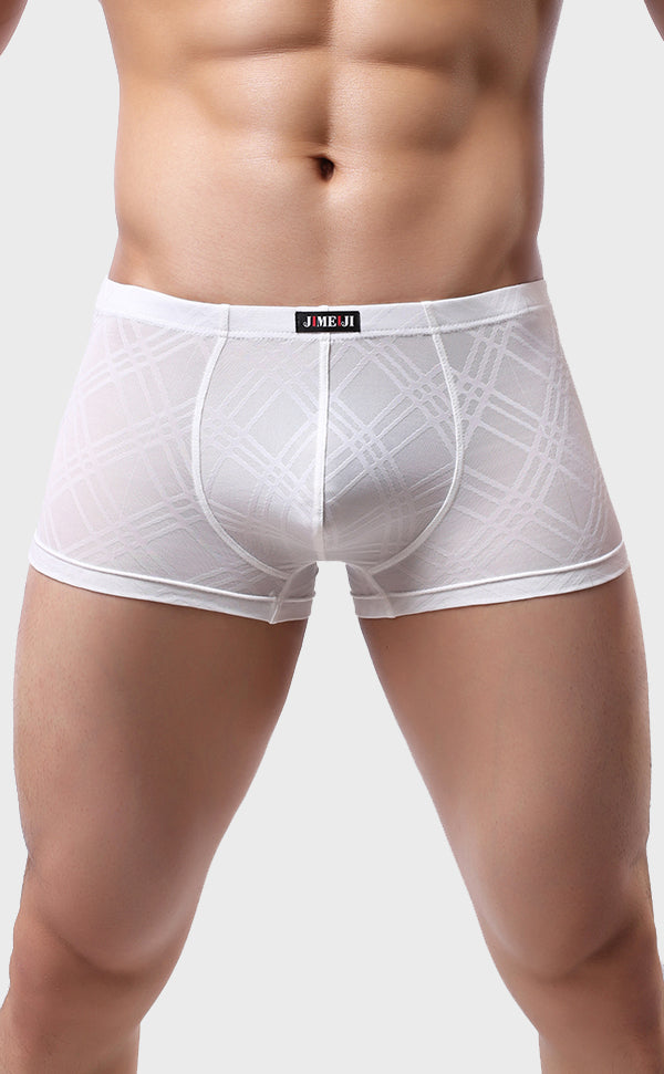 Men's Breathable Grid Pattern Trunk