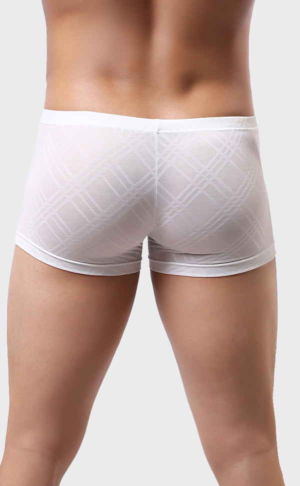 Men's Breathable Grid Pattern Trunk