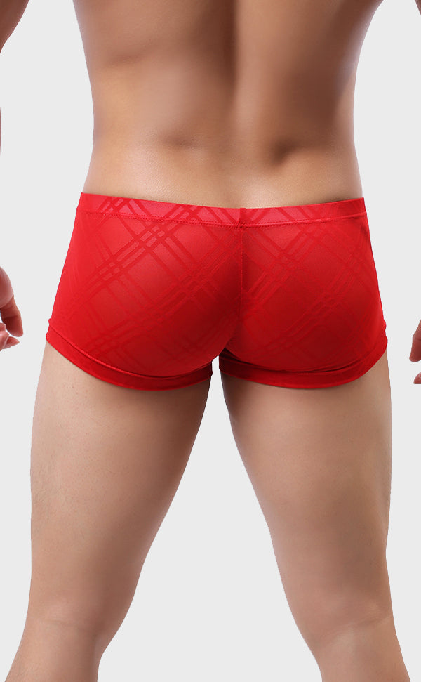 Men's Breathable Grid Pattern Trunk