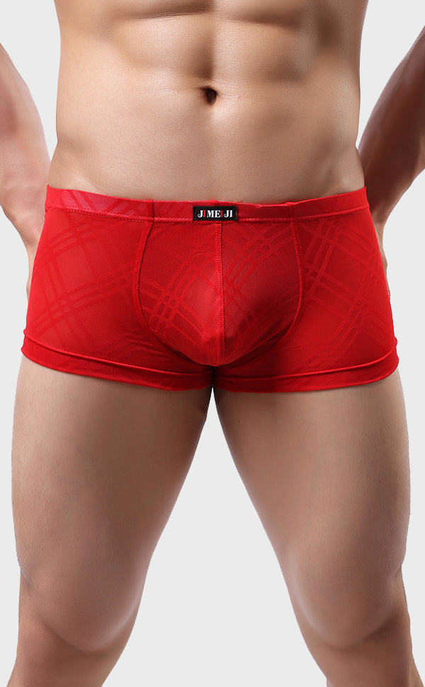 Men's Breathable Grid Pattern Trunk