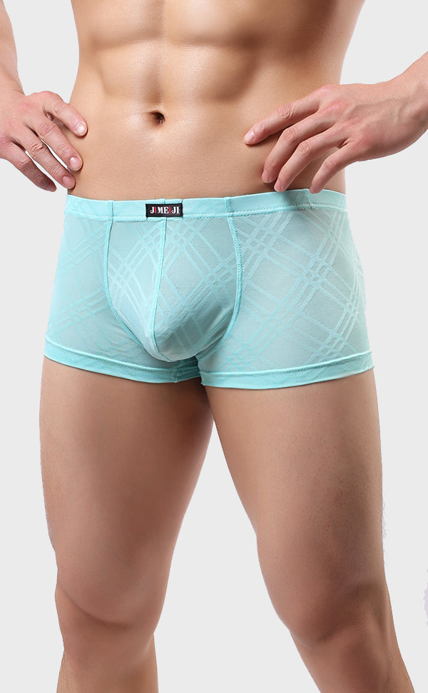 Men's Breathable Grid Pattern Trunk