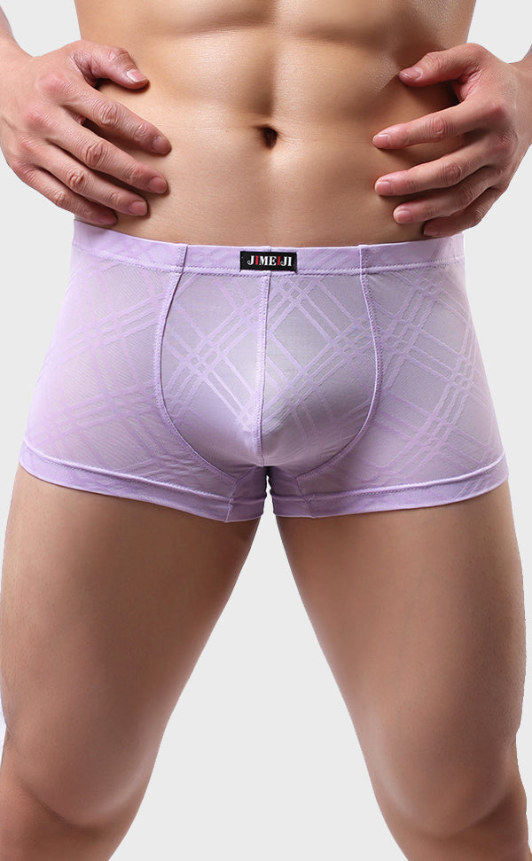 Men's Breathable Grid Pattern Trunk