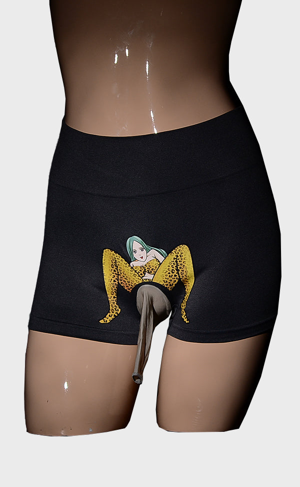 Men’s Sexy Cartoon Trunks with Sheath Open