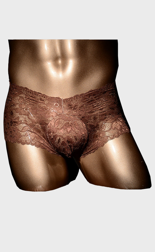 Men’s Sexy Lace Pouch Trunks