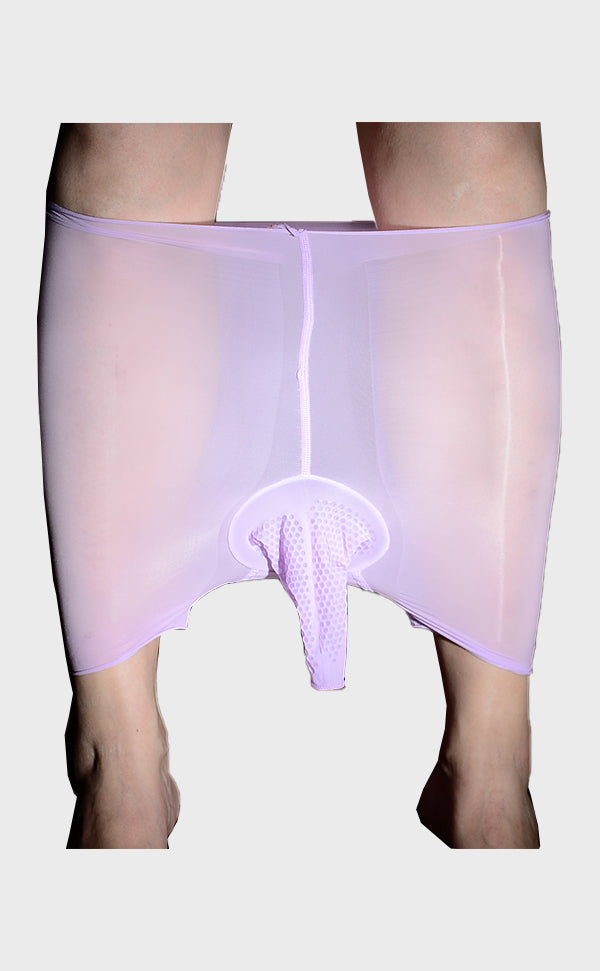 Men’s Ultra-Sheer Glossy Trunk Sheath Open