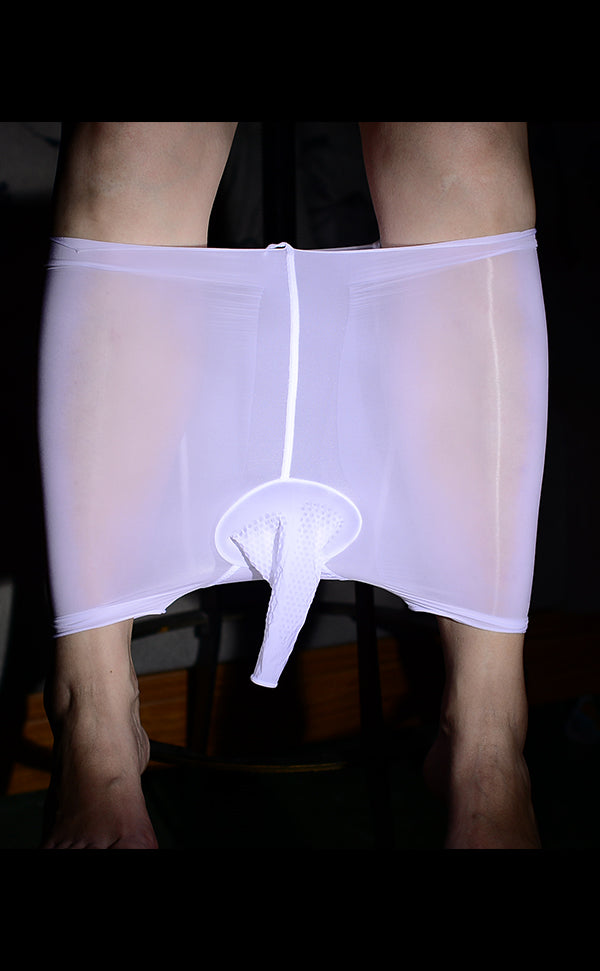 Men’s Ultra-Sheer Glossy Trunk Sheath Open
