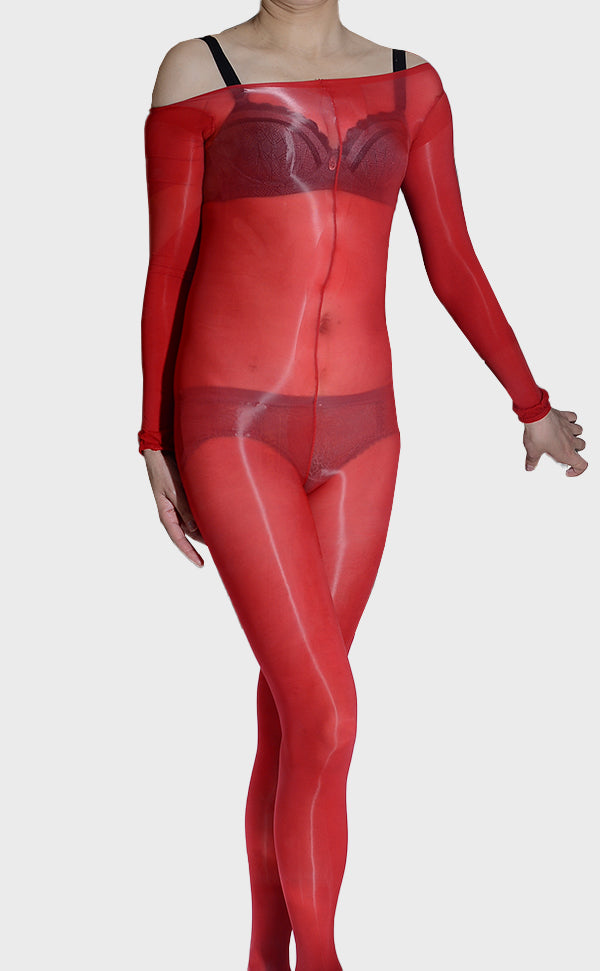 Unisex High-Glossy Long Sleeve Bodystockings