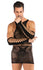 Men’s Lace Nylon Dress with Fingerless Net Gloves