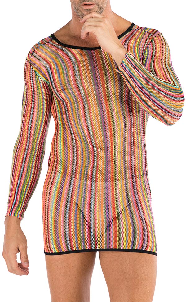 Men’s Net Nylon Long Sleeve Dress