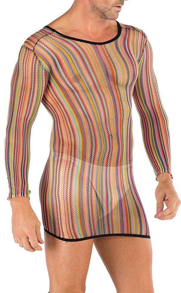 Men’s Net Nylon Long Sleeve Dress