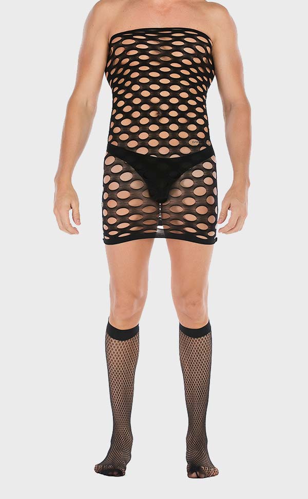 Men’s Large Hole Mesh Bodystocking