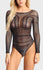 Women Shiny Diamond Mesh Bodysuit