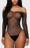 Shiny Diamond Mesh Strapless Bodysuit