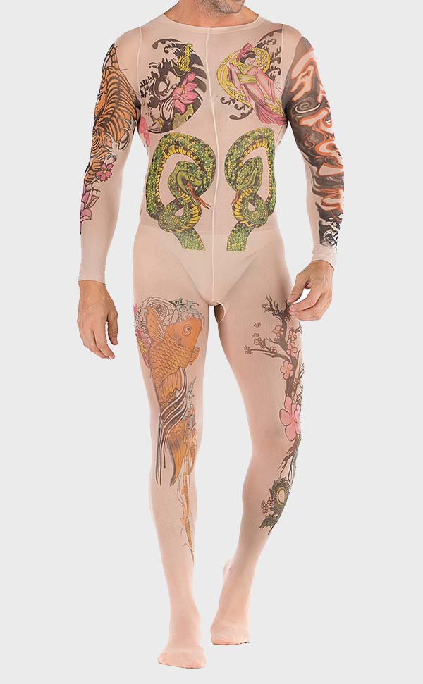 Men’s Sheer Printing Bodystocking