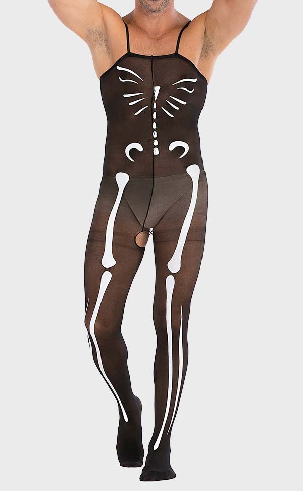 Men’s Skeleton Halloween Costume Bodystocking