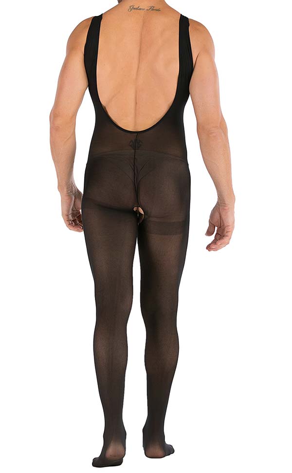 Men’s Sexy Stretch Large Crotchless Bodystocking