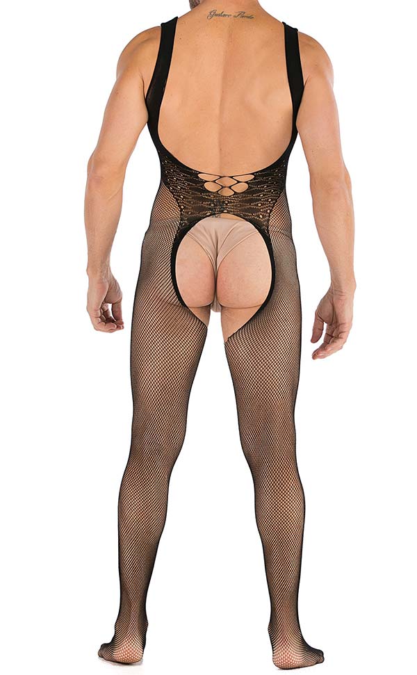 Men’s Sexy Fish Net Crotchless Bodystocking