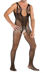 Men’s Sexy Fish Net Crotchless Bodystocking