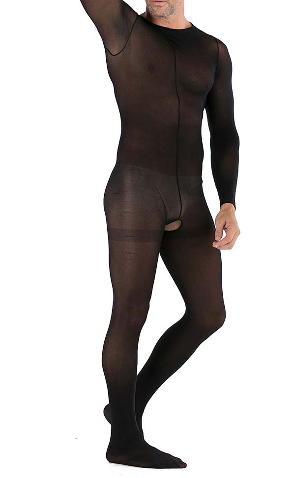 Men’s Sexy Matte Crotchless Bodystocking