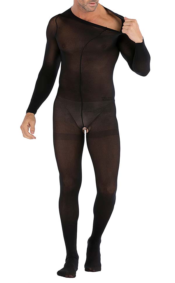 Men’s Sexy Matte Crotchless Bodystocking