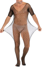 Men’s Sheer Large Net Crotchless Bodystocking