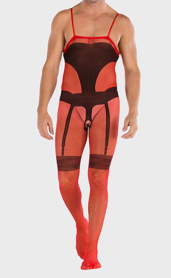 Men's Sling Transparent Open Crotch Body Stocking