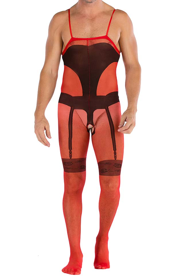 Men's Sling Transparent Open Crotch Body Stocking