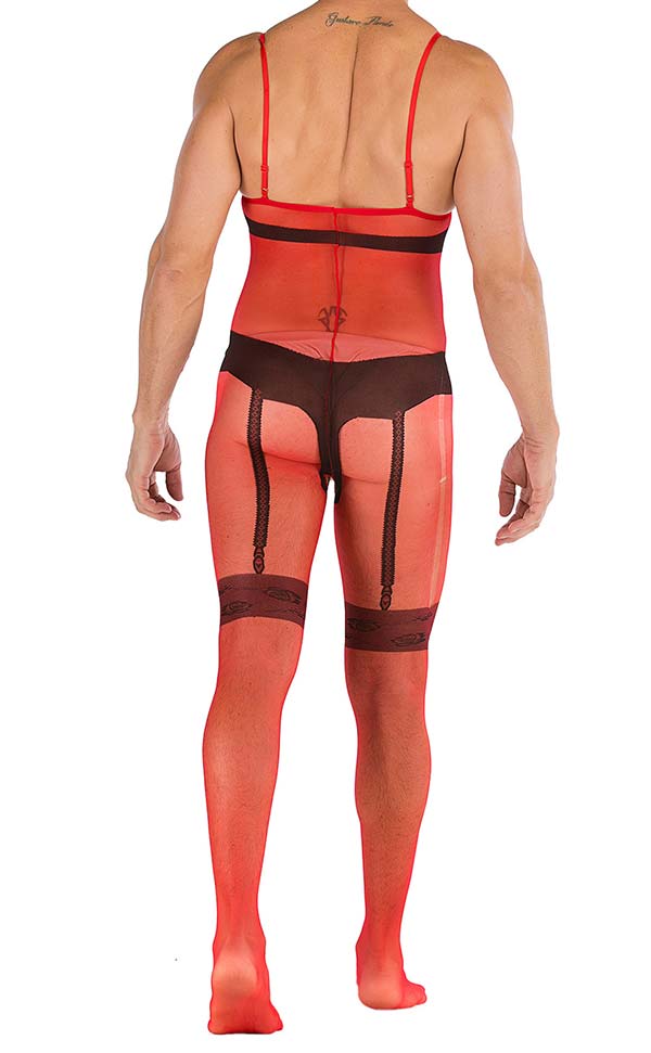 Men's Sling Transparent Open Crotch Body Stocking