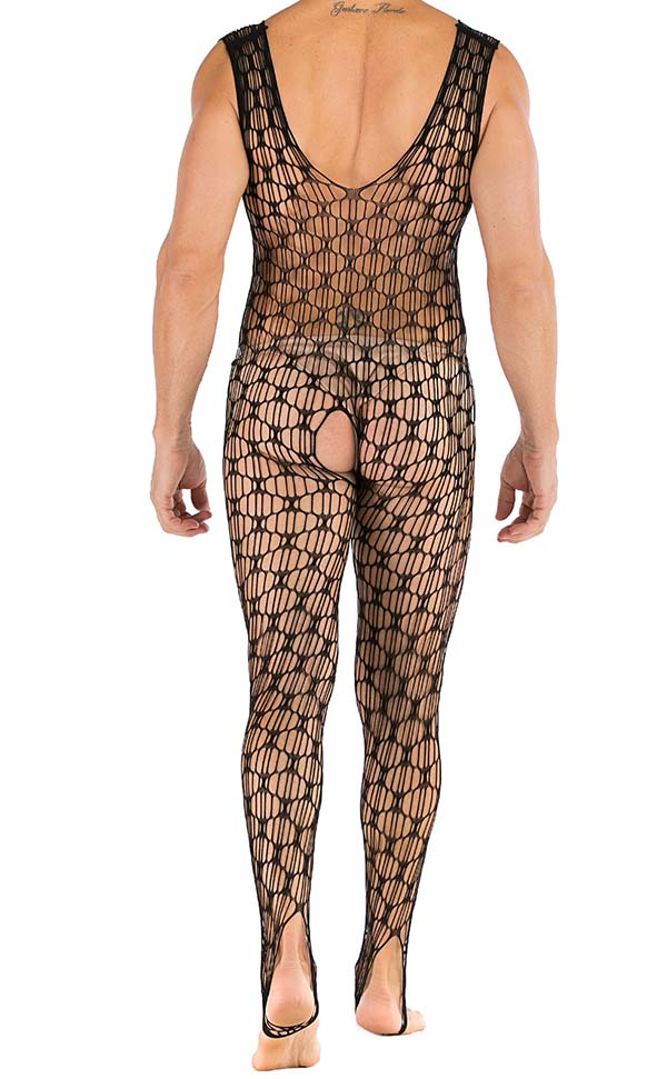 Men’s Sexy Large Net Sleeveless Body Stocking