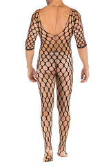 Men’s Hole Net Crotchless Short Sleeve Body Stocking