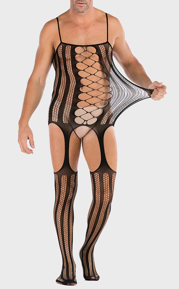 Men’s Crotchless Suspender Bodystocking