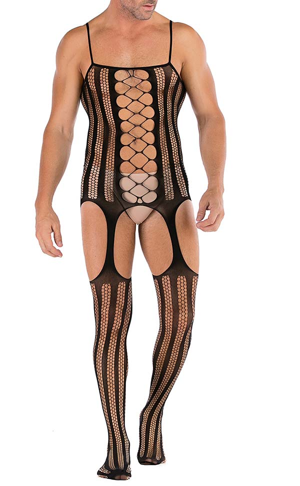 Men’s Crotchless Suspender Bodystocking