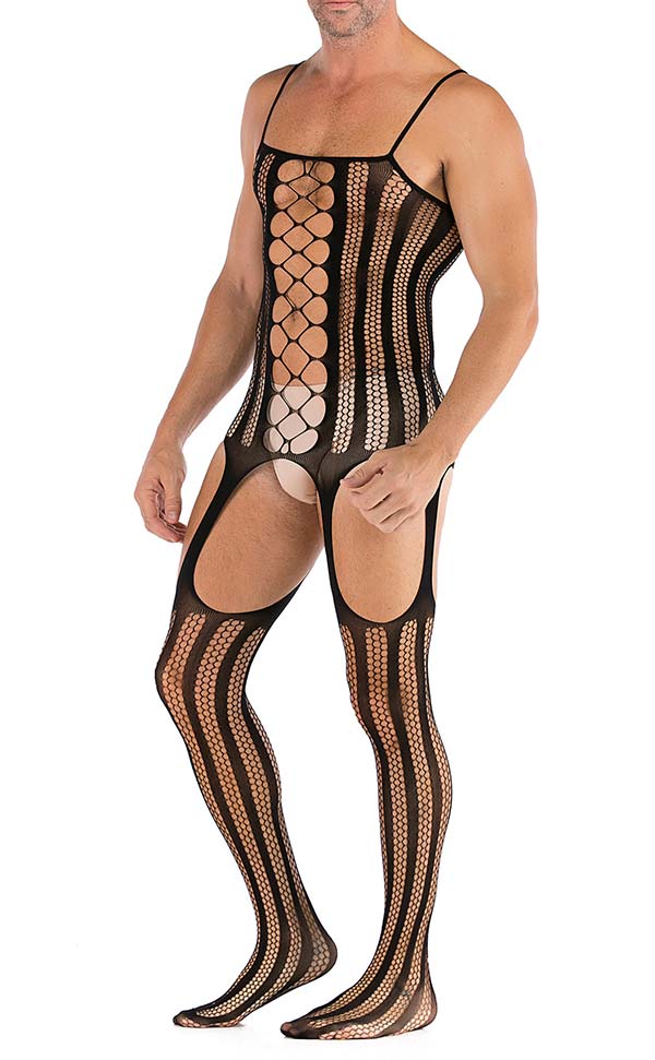 Men’s Crotchless Suspender Bodystocking