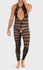 Men’s Halter Neck Striped Bodystocking Open Crotch