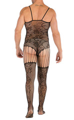 Men’s Fishnet Sling Suspender Bodystocking Open Crotch