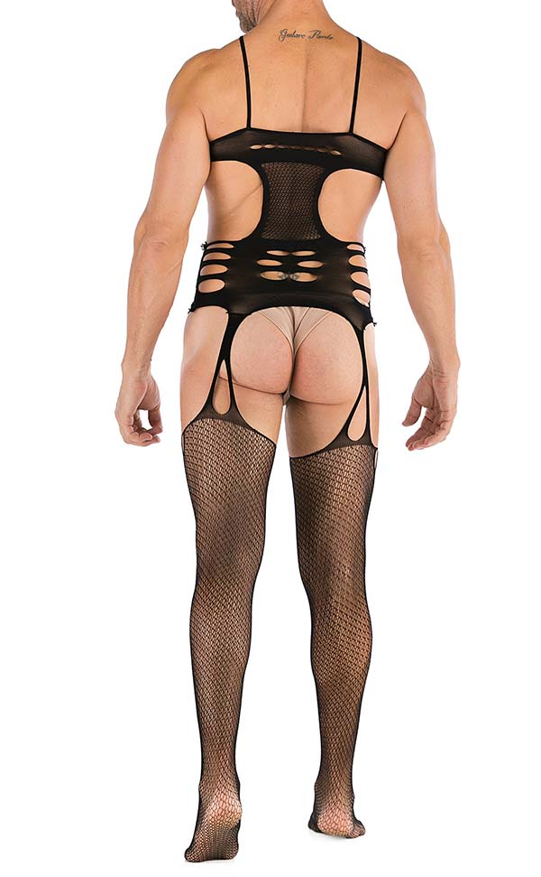 Men's Hollow Out Top Suspender Bodystocking